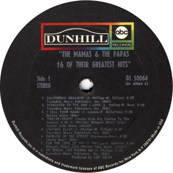 Mamas & The Papas - 16 Of Their GreatesT Hits