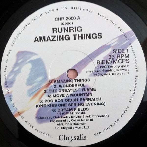 Runrig – Amazing Things – RecordPusher - International Vinyl Record Store