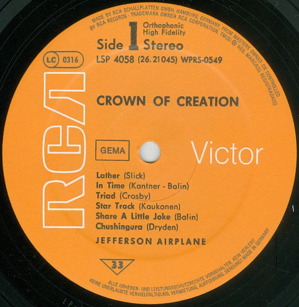 Jefferson Airplane ‎– Crown Of Creation