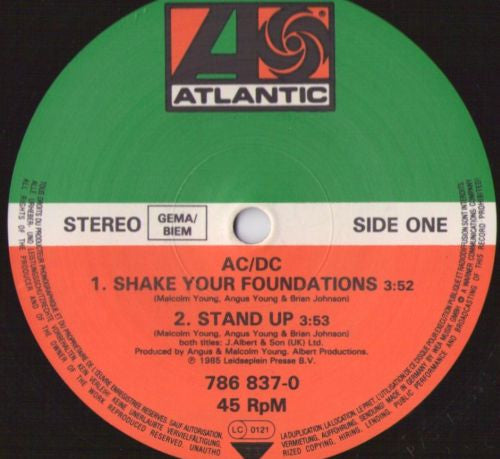 AC/DC - Shake Your Foundations – RecordPusher - International Vinyl ...