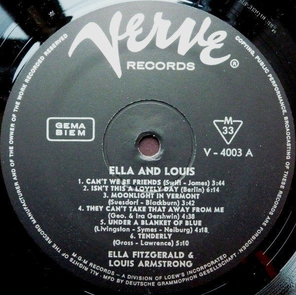 Ella Fitzgerald & Louis Armstrong ‎– Ella And Louis