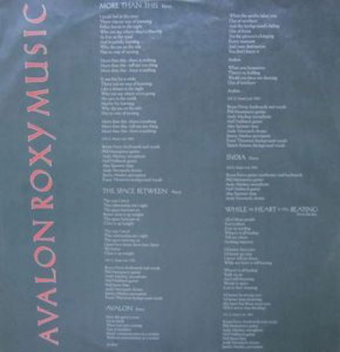 Roxy Music ‎– Avalon