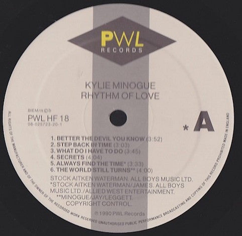 Kylie ‎– Rhythm Of Love