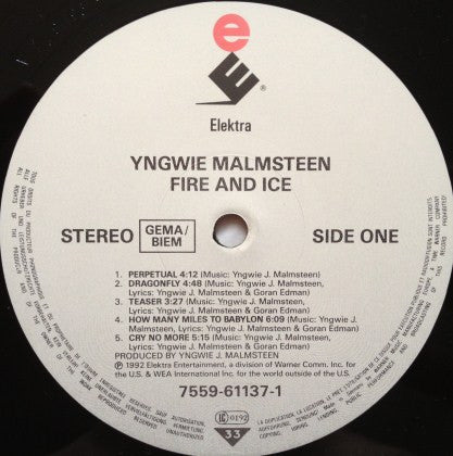 Malmsteen, Yngwie - Fire & Ice