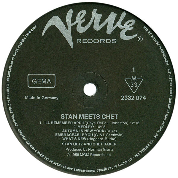 Getz, Stan / Baker, Chet - Stan Meets Chet