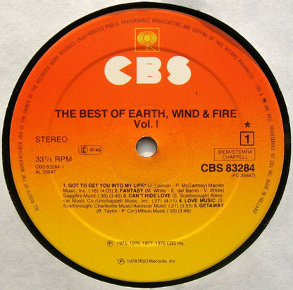 Earth, Wind & Fire ‎– The Best Of Earth Wind & Fire Vol. I