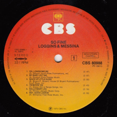 Loggins & Messina ‎– So Fine