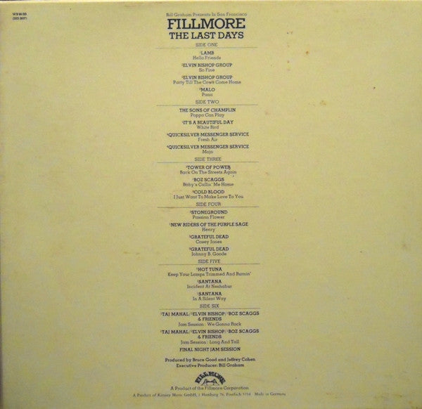 Fillmore The Last Days - V/A
