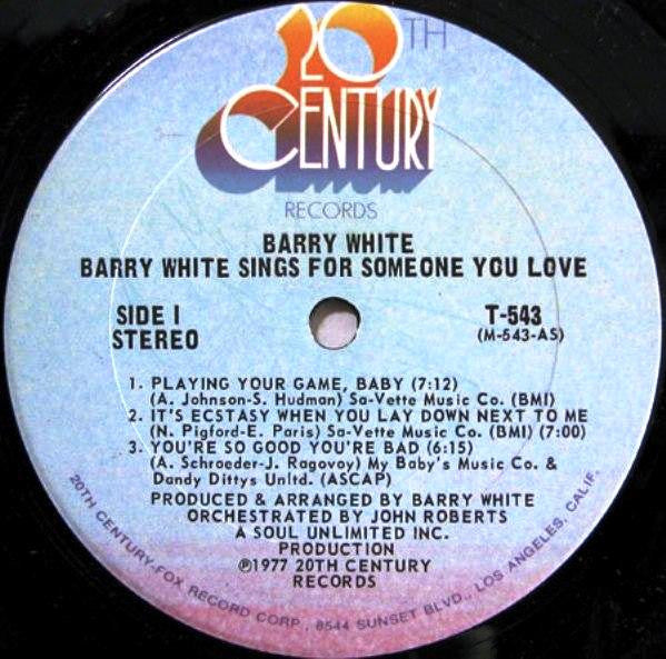 White, Barry - Sings For Someone You Love