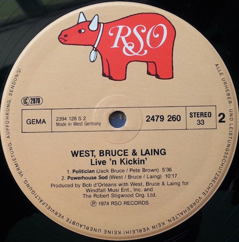 West, Bruce & Laing ‎– Live 'N' Kickin'