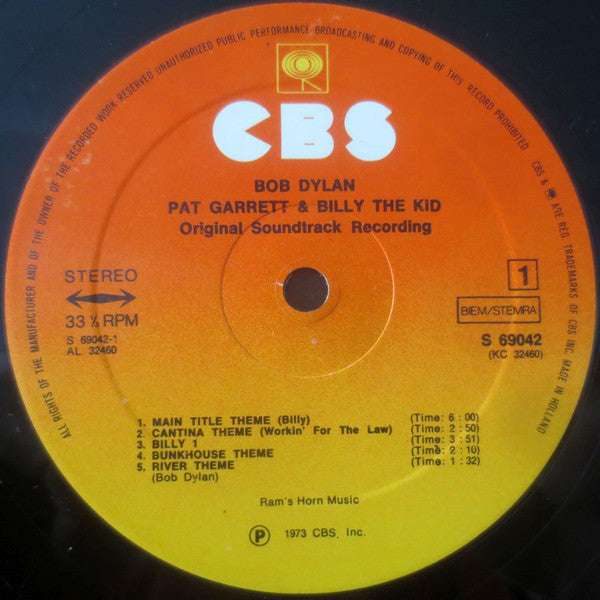 Dylan, Bob - Pat Garrett & Billy The Kid - RecordPusher  