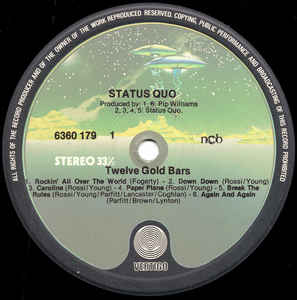 Status Quo ‎– 12 Gold Bars