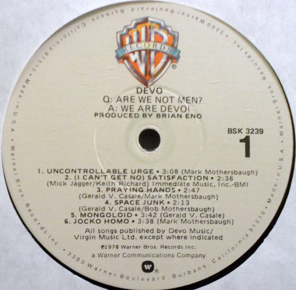 Devo ‎– Q: Are We Not Men