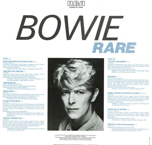 Bowie ‎– Rare