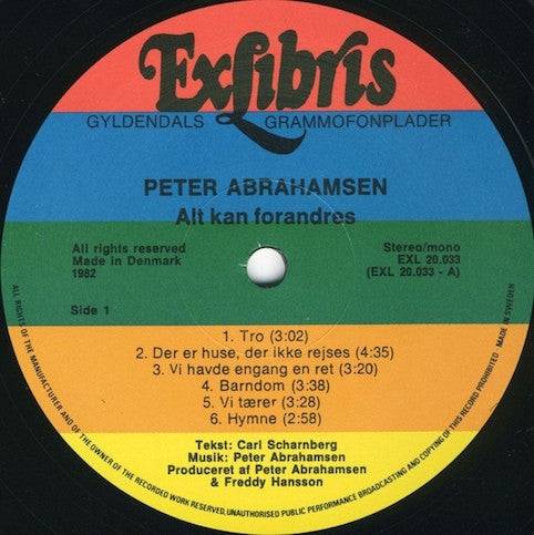 Abrahamsen, Peter ‎– Alt Kan Forandres - RecordPusher  