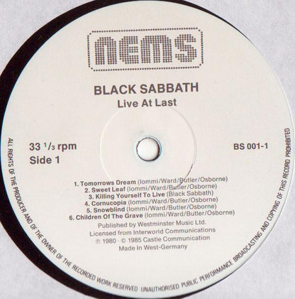 Black Sabbath - Live At Last