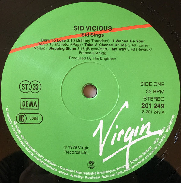 Vicious, Sid ‎– Sid Sings
