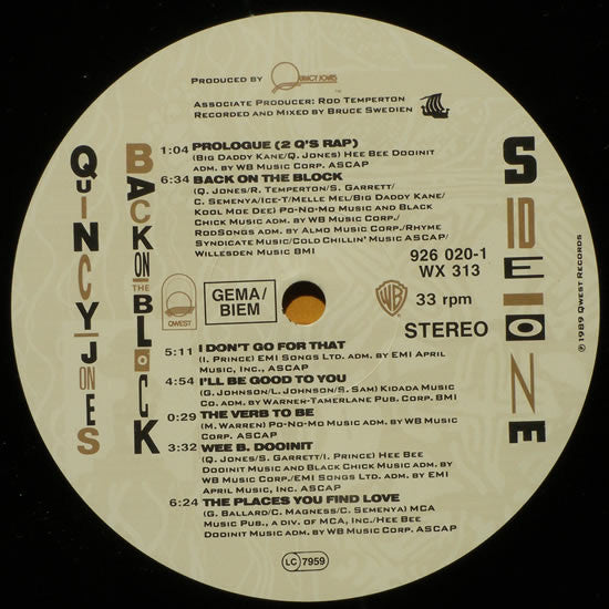 Jones, Quincy ‎– Back On The Block