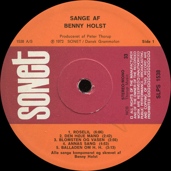 Holst,  Benny  ‎– Sange af Benny Holst