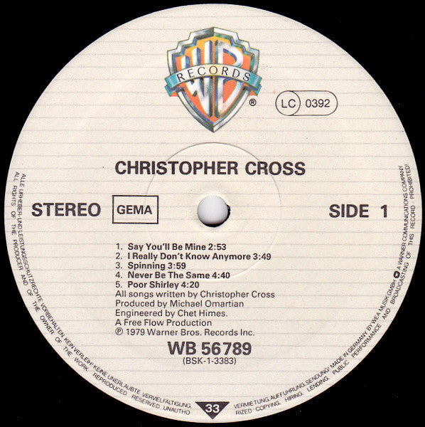 Cross, Christopher ‎– Christopher Cross