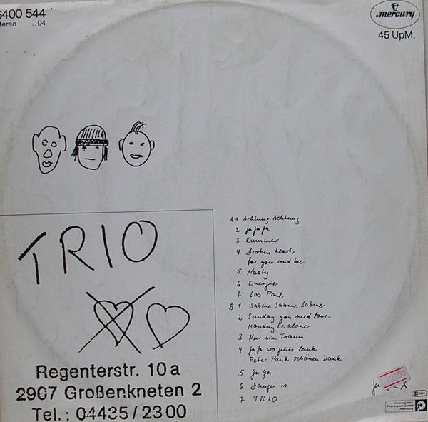 Trio ‎– Da Da Da Ich Lieb Dich Nicht Du Liebst Mich Nicht Aha Aha Aha