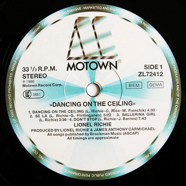 Richie,  Lionel ‎– Dancing On The Ceiling
