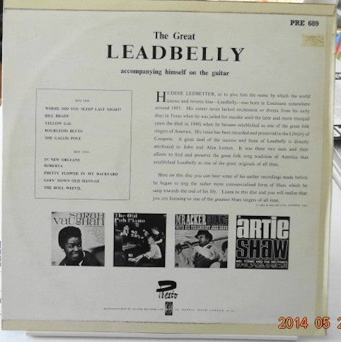 Leadbelly ‎– The Great Leadbelly Accompanying Himself On The Guitar