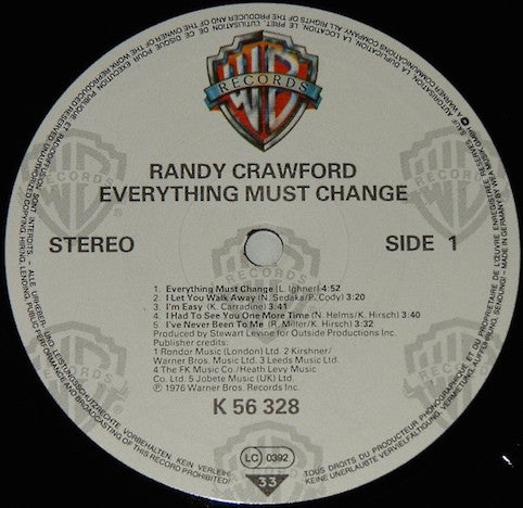 Crawford, Randy ‎– Everything Must Change