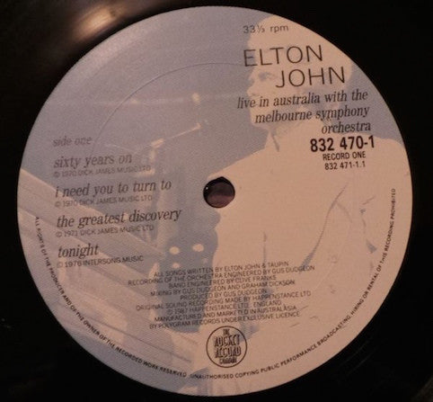 John,Elton - Live In Australia