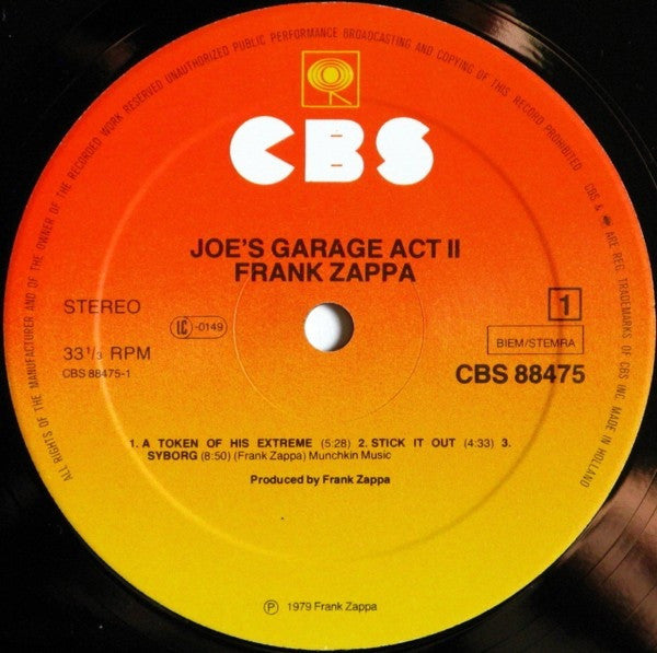 Zappa, Frank ‎– Joe's Garage Acts II & III
