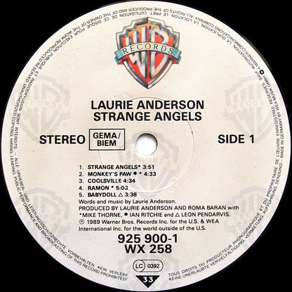 Anderson, Laurie - Strange Angels - RecordPusher  