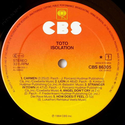 Toto ‎– Isolation