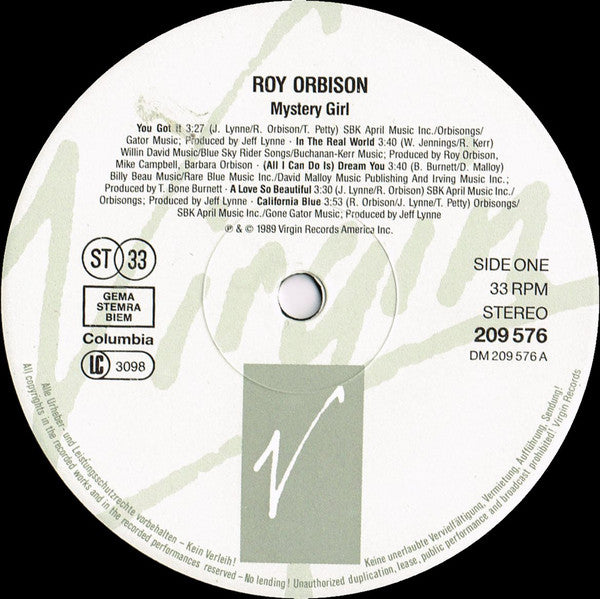 Orbison, Roy  ‎– Mystery Girl