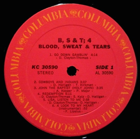 Blood, Sweat & Tears ‎– B, S & T 4