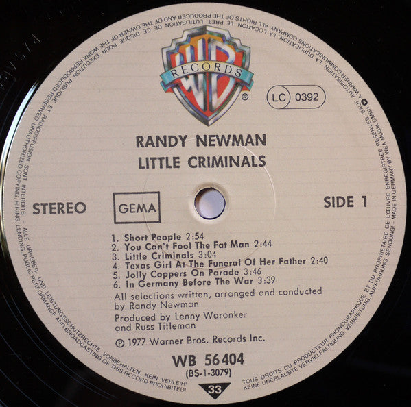 Newman, Randy - Little Criminals