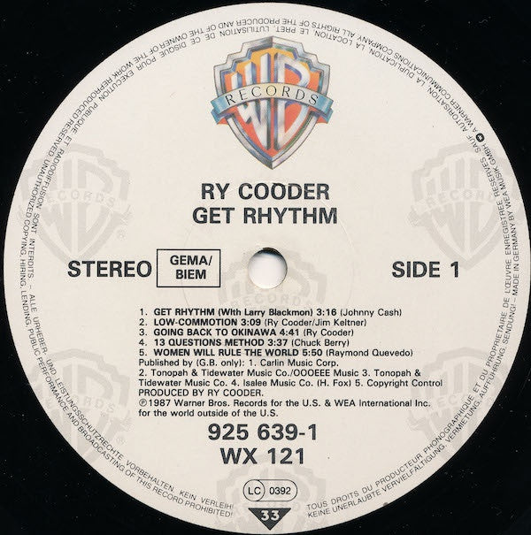 Cooder, Ry - Get Rhythm