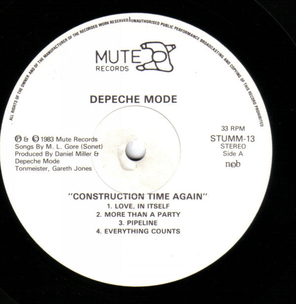 Depeche Mode - Construction Time Again - RecordPusher  