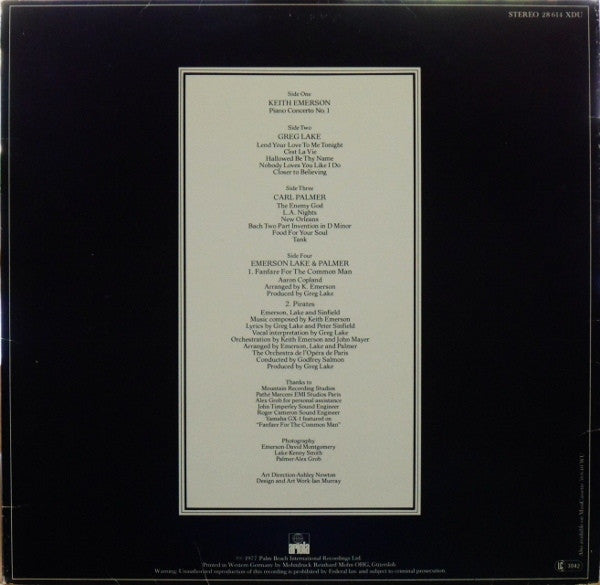 Emerson, Lake & Palmer ‎– Works Volume 1