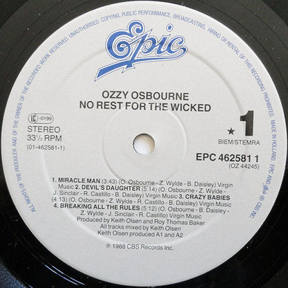 Osbourne, Ozzy - No Rest For The Wicked