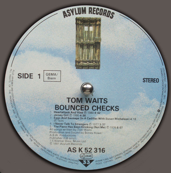 Waits, Tom ‎– Bounced Checks