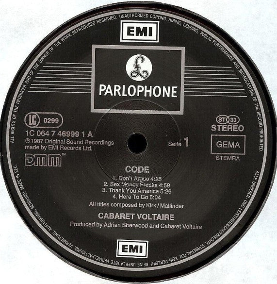 Cabaret Voltaire ‎– Code