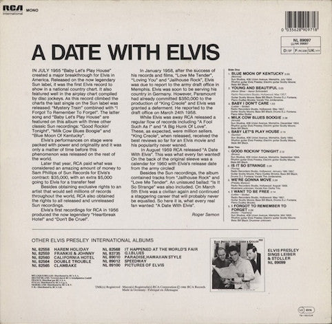 Presley, Elvis ‎– A Date With Elvis