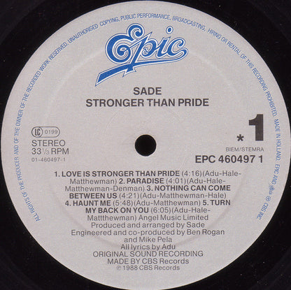 Sade - Stronger Than Pride