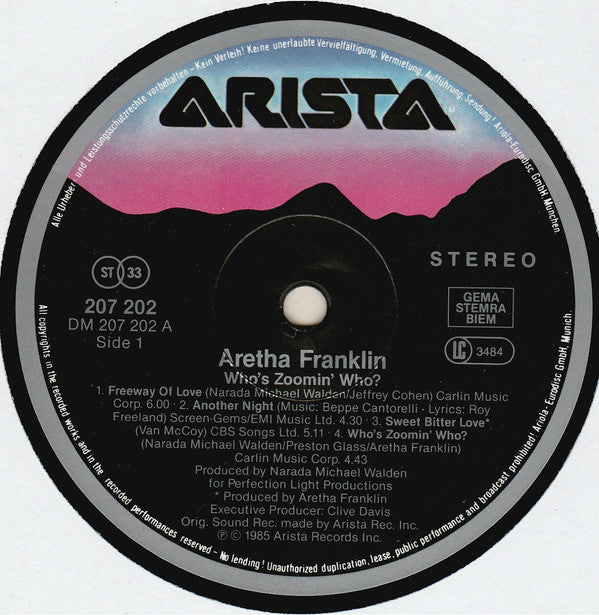 Franklin,  Aretha  ‎– Who's Zoomin' Who