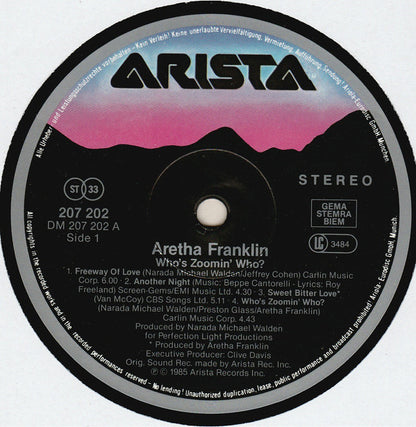 Franklin,  Aretha  ‎– Who's Zoomin' Who