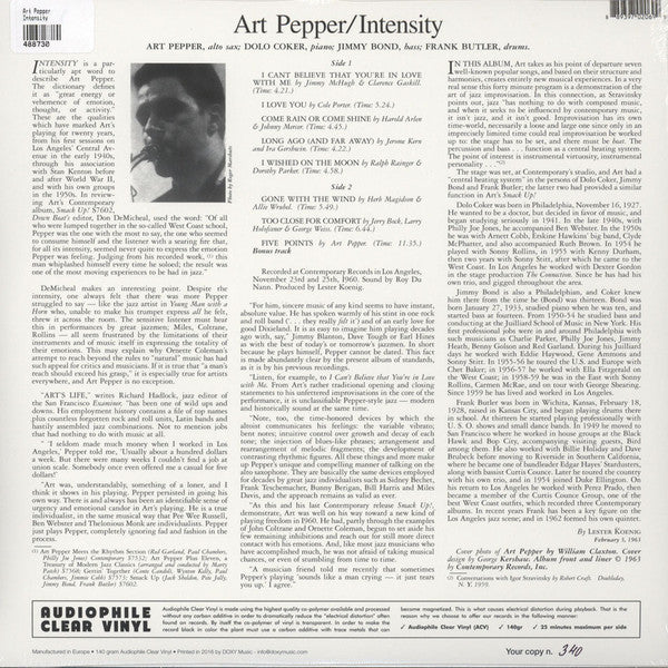 Art Pepper ‎– Intensity