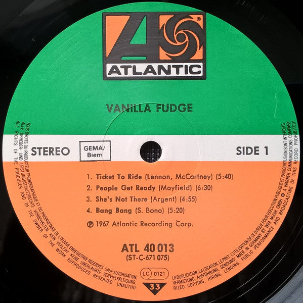 Vanilla Fudge ‎– Vanilla Fudge