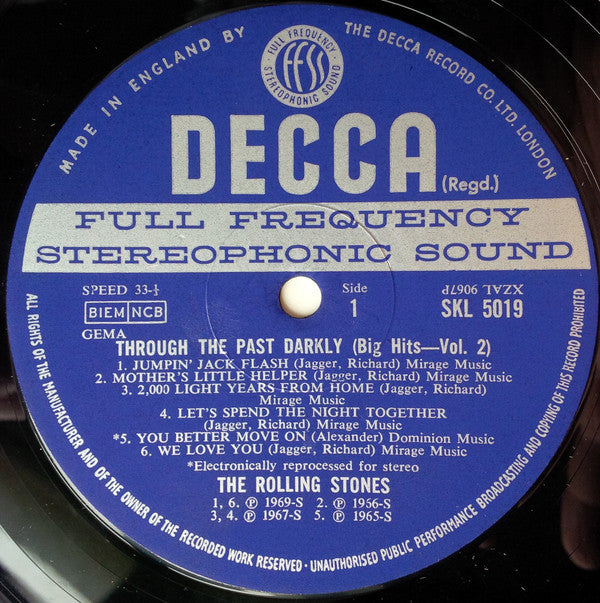 Rolling Stones ‎– Through The Past, Darkly (Big Hits Vol. 2)