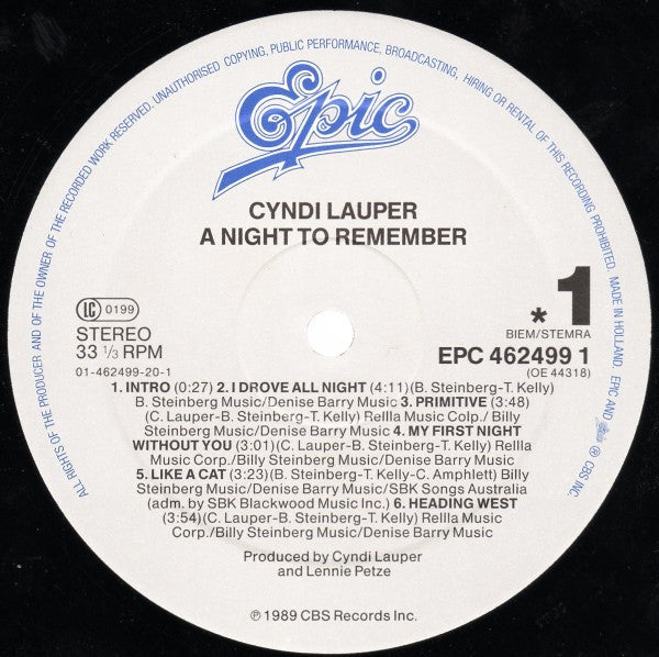 Lauper, Cyndi - A Night To Remember