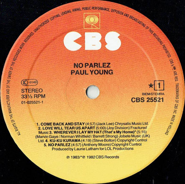 Young, Paul  ‎–  No Parlez